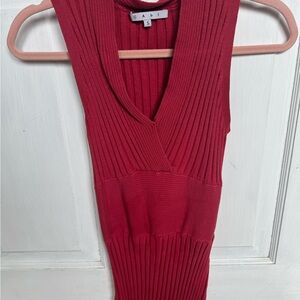 CAbi Women's Ribbed Red Tank Top